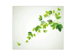 Banjado Herdabdeckplatte Glas 1 Teilig 60x52CM Schneidebrett Herdabdeckung Mit Motiv Ranke Gelb Weiß< Schneidebretter|Herdabdeckungen