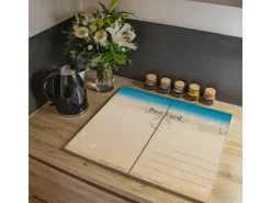 Banjado Schneidebretter|Herdabdeckungen<Herdabdeckplatte Glas 2 Teilig Je 30x52CM Schneidebrett Herdabdeckung Mit Motiv Postkarte