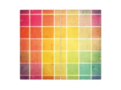 Banjado Schneidebretter|Herdabdeckungen<Herdabdeckplatte Glas 2 Teilig Je 30x52CM Schneidebrett Herdabdeckung Mit Motiv Bunte Glasbausteine