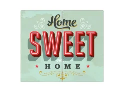 Best Banjado Herdabdeckplatte Glas 2 Teilig Je 30x52CM Schneidebrett Herdabdeckung Mit Motiv Home Sweet Home