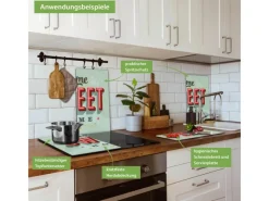 Best Banjado Herdabdeckplatte Glas 2 Teilig Je 30x52CM Schneidebrett Herdabdeckung Mit Motiv Home Sweet Home