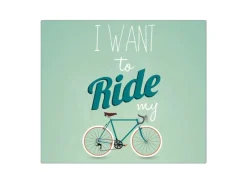 Banjado Herdabdeckplatte Glas 1 Teilig 60x52CM Schneidebrett Herdabdeckung Mit Motiv I Want To Ride My Bike< Herdabdeckungen|Kochfelder