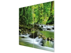 Banjado Herdabdeckplatte Glas 2 Teilig Je 30x52CM Schneidebrett Herdabdeckung Mit Motiv Rauschender Bach< Schneidebretter|Herdabdeckungen