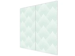 Banjado Herdabdeckplatte Glas 2 Teilig Je 30x52CM Schneidebrett Herdabdeckung Mit Motiv Strahlen Mint< Schneidebretter|Herdabdeckungen