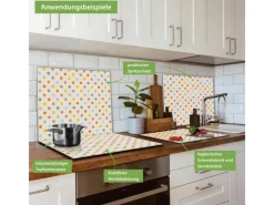 Banjado Schneidebretter|Herdabdeckungen<Herdabdeckplatte Glas 1 Teilig 60x52CM Schneidebrett Herdabdeckung Mit Motiv Bunte Punkte