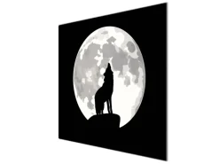 Online Banjado Herdabdeckplatte Glas 1 Teilig 60x52CM Schneidebrett Herdabdeckung Mit Motiv Heulender Wolf Sw