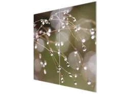 Discount Banjado Herdabdeckplatte Glas 2 Teilig Je 30x52CM Schneidebrett Herdabdeckung Mit Motiv Tau Auf Zweigen