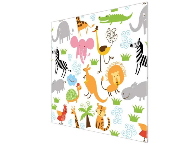 Banjado Herdabdeckungen|Herde<Herdabdeckplatte Glas 1 Teilig 60x52CM Schneidebrett Herdabdeckung Mit Motiv Fröhliche Tiere
