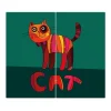 Banjado Herde|Kochfelder<Herdabdeckplatte Glas 2 Teilig Je 30x52CM Schneidebrett Herdabdeckung Mit Motiv Orange Katze