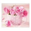 Sale Banjado Herdabdeckplatte Glas 2 Teilig Je 30x52CM Schneidebrett Herdabdeckung Mit Motiv Tasse Voll Rosen