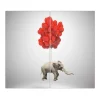 Banjado Herdabdeckplatte Glas 2 Teilig Je 30x52CM Schneidebrett Herdabdeckung Mit Motiv Fliegender Elefant< Herde|Kochfelder