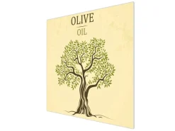 Banjado Herdabdeckplatte Glas 1 Teilig 60x52CM Schneidebrett Herdabdeckung Mit Motiv Olivenbaum< Schneidebretter|Herdabdeckungen