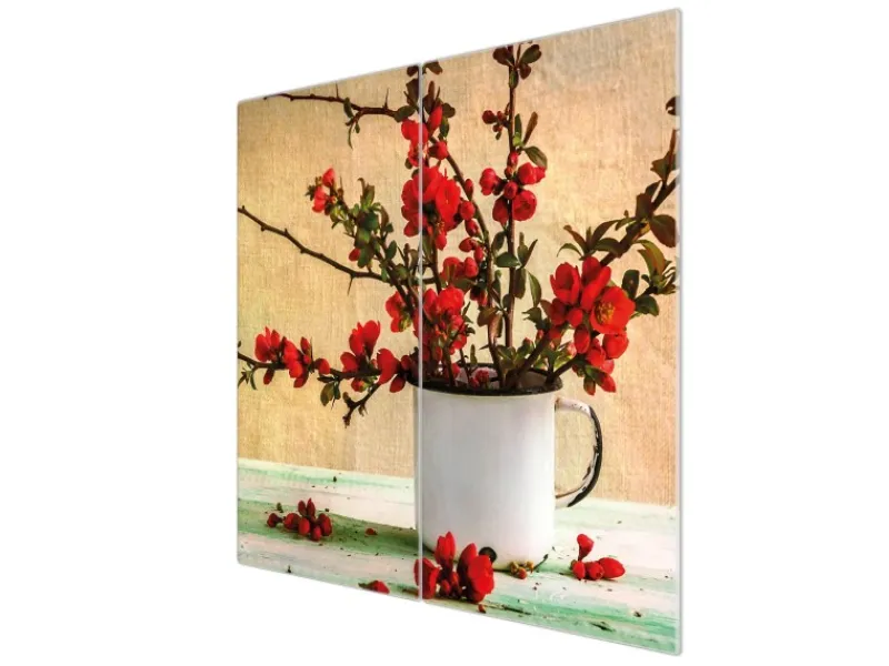 Banjado Herdabdeckplatte Glas 2 Teilig Je 30x52CM Schneidebrett Herdabdeckung Mit Motiv Berberitzen< Schneidebretter|Herdabdeckungen