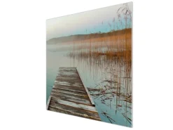 Banjado Schneidebretter|Herdabdeckungen<Herdabdeckplatte Glas 1 Teilig 60x52CM Schneidebrett Herdabdeckung Mit Motiv Alter Steg