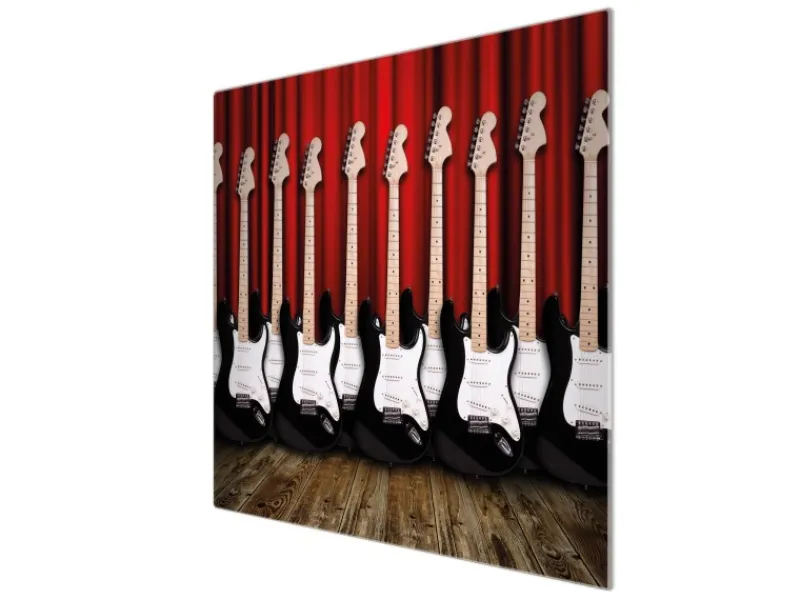 Banjado Schneidebretter|Herde<Herdabdeckplatte Glas 1 Teilig 60x52CM Schneidebrett Herdabdeckung Mit Motiv E-Gitarren