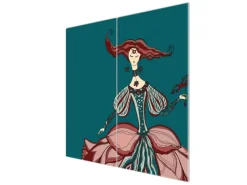 Banjado Herdabdeckplatte Glas 2 Teilig Je 30x52CM Schneidebrett Herdabdeckung Mit Motiv Miss Chantal< Schneidebretter|Herdabdeckungen