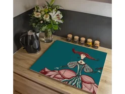 Banjado Herdabdeckplatte Glas 2 Teilig Je 30x52CM Schneidebrett Herdabdeckung Mit Motiv Miss Chantal< Schneidebretter|Herdabdeckungen
