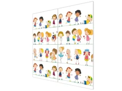 Banjado Schneidebretter|Herdabdeckungen<Herdabdeckplatte Glas 2 Teilig Je 30x52CM Schneidebrett Herdabdeckung Mit Motiv Kinder
