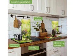 Outlet Banjado Herdabdeckplatte Glas 2 Teilig Je 30x52CM Schneidebrett Herdabdeckung Mit Motiv Drei Hasen
