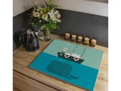 Banjado Schneidebretter|Herdabdeckungen<Herdabdeckplatte Glas 2 Teilig Je 30x52CM Schneidebrett Herdabdeckung Mit Motiv Rettet Die Wale