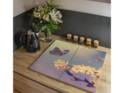 Outlet Banjado Herdabdeckplatte Glas 2 Teilig Je 30x52CM Schneidebrett Herdabdeckung Mit Motiv Tag Im Mai