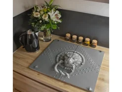 Best Banjado Herdabdeckplatte Glas 2 Teilig Je 30x52CM Schneidebrett Herdabdeckung Mit Motiv Eisentor