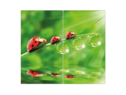 Banjado Herde|Kochfelder<Herdabdeckplatte Glas 2 Teilig Je 30x52CM Schneidebrett Herdabdeckung Mit Motiv Für Jeden Einen