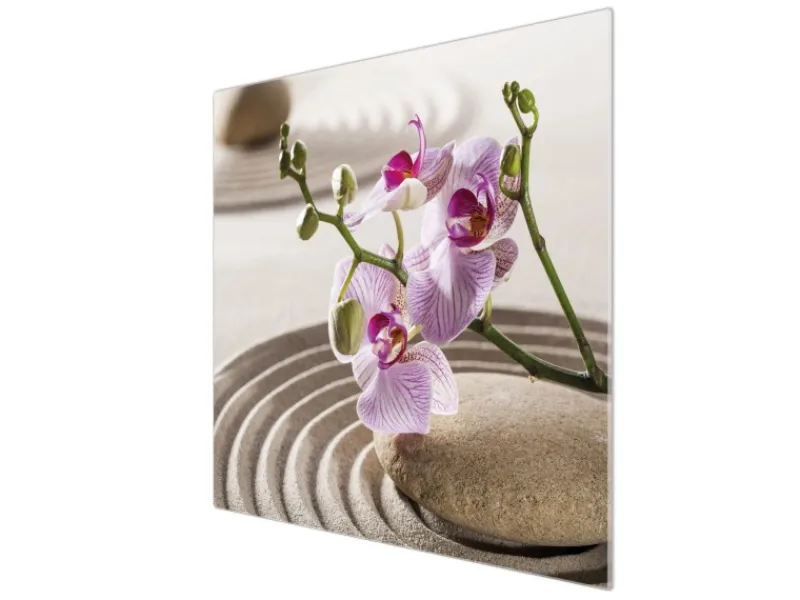Banjado Herdabdeckplatte Glas 1 Teilig 60x52CM Schneidebrett Herdabdeckung Mit Motiv Zen Relax