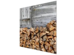 Banjado Herdabdeckplatte Glas 2 Teilig Je 30x52CM Schneidebrett Herdabdeckung Mit Motiv Feuerholz< Herde|Kochfelder