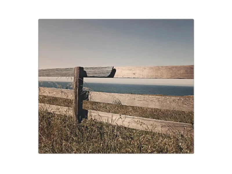 Banjado Schneidebretter|Herde<Herdabdeckplatte Glas 1 Teilig 60x52CM Schneidebrett Herdabdeckung Mit Motiv Zaun Am Meer