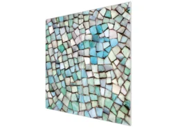 Banjado Herdabdeckplatte Glas 2 Teilig Je 30x52CM Schneidebrett Herdabdeckung Mit Motiv Mosaik Blau< Herde|Kochfelder