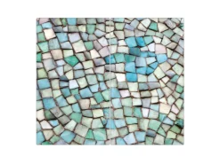 Banjado Herdabdeckplatte Glas 2 Teilig Je 30x52CM Schneidebrett Herdabdeckung Mit Motiv Mosaik Blau< Herde|Kochfelder