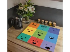 Banjado Herdabdeckplatte Glas 2 Teilig Je 30x52CM Schneidebrett Herdabdeckung Mit Motiv Neun Keinenasen< Herde|Herdabdeckungen