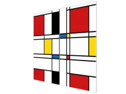 Banjado Schneidebretter|Herde<Herdabdeckplatte Glas 2 Teilig Je 30x52CM Schneidebrett Herdabdeckung Mit Motiv Rot Gelb Blau