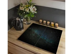 Banjado Herdabdeckungen|Herde<Herdabdeckplatte Glas 2 Teilig Je 30x52CM Schneidebrett Herdabdeckung Mit Motiv Nachthimmel