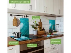 Online Banjado Herdabdeckplatte Glas 2 Teilig Je 30x52CM Schneidebrett Herdabdeckung Mit Motiv Perfekte Welle