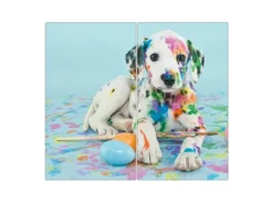 Banjado Herdabdeckplatte Glas 2 Teilig Je 30x52CM Schneidebrett Herdabdeckung Mit Motiv Bunter Dalmatiner< Herdabdeckungen|Herde