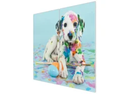 Banjado Herdabdeckplatte Glas 2 Teilig Je 30x52CM Schneidebrett Herdabdeckung Mit Motiv Bunter Dalmatiner< Herdabdeckungen|Herde
