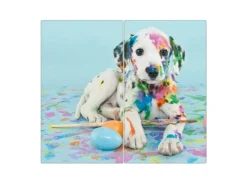 Banjado Herdabdeckplatte Glas 2 Teilig Je 30x52CM Schneidebrett Herdabdeckung Mit Motiv Bunter Dalmatiner< Herdabdeckungen|Herde