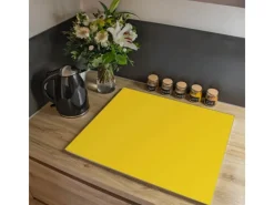 Banjado Herdabdeckplatte Glas 1 Teilig 60x52CM Schneidebrett Herdabdeckung Mit Motiv Sonnengelb