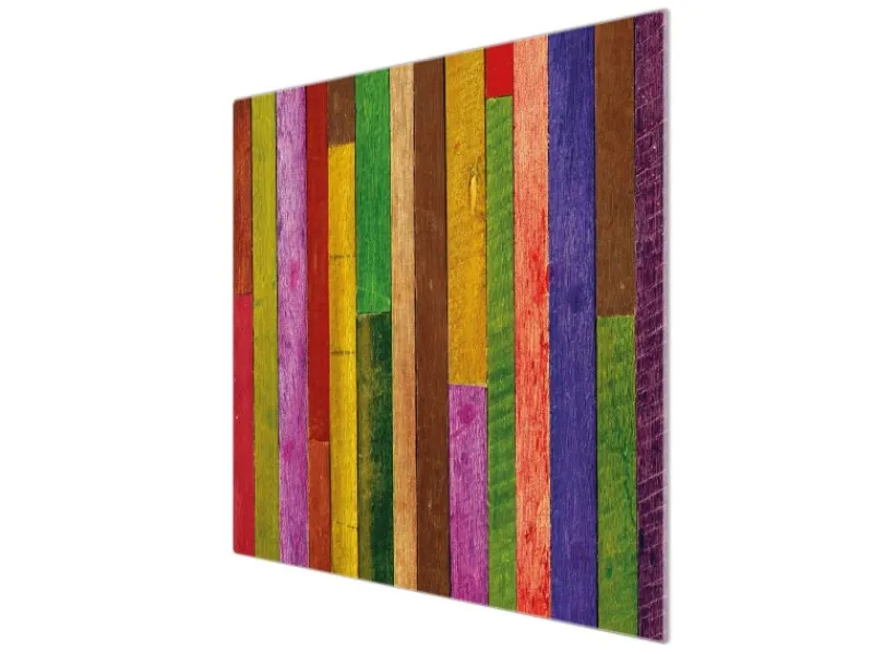 Banjado Herdabdeckplatte Glas 1 Teilig 60x52CM Schneidebrett Herdabdeckung Mit Motiv Holz Collage Bunt< Schneidebretter|Herdabdeckungen