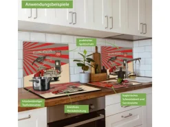 Banjado Herdabdeckungen|Schneidebretter<Herdabdeckplatte Glas 1 Teilig 60x52CM Schneidebrett Herdabdeckung Mit Motiv Filling Station
