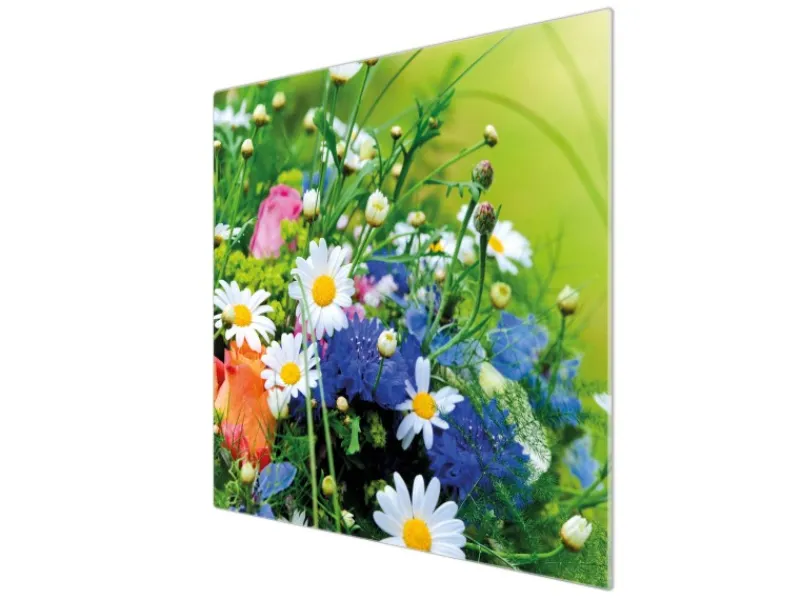 Banjado Herdabdeckungen|Kochfelder<Herdabdeckplatte Glas 1 Teilig 60x52CM Schneidebrett Herdabdeckung Mit Motiv Blumenstrauß