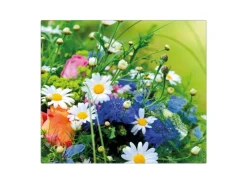 Banjado Herdabdeckungen|Kochfelder<Herdabdeckplatte Glas 1 Teilig 60x52CM Schneidebrett Herdabdeckung Mit Motiv Blumenstrauß
