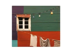 Online Banjado Herdabdeckplatte Glas 1 Teilig 60x52CM Schneidebrett Herdabdeckung Mit Motiv Buntes Haus