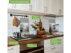 Banjado Herdabdeckplatte Glas 2 Teilig Je 30x52CM Schneidebrett Herdabdeckung Mit Motiv Fels In Der Brandung< Herde|Kochfelder