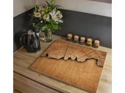 Banjado Schneidebretter|Herde<Herdabdeckplatte Glas 1 Teilig 60x52CM Schneidebrett Herdabdeckung Mit Motiv Baumscheibe