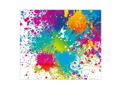 Best Banjado Herdabdeckplatte Glas 1 Teilig 60x52CM Schneidebrett Herdabdeckung Mit Motiv Farbspritzer