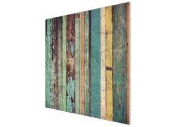 Banjado Herdabdeckungen|Schneidebretter<Herdabdeckplatte Glas 2 Teilig Je 30x52CM Schneidebrett Herdabdeckung Mit Motiv Bunte Bretterwand
