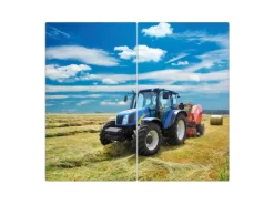 Banjado Herdabdeckungen|Herde<Herdabdeckplatte Glas 2 Teilig Je 30x52CM Schneidebrett Herdabdeckung Mit Motiv Traktor